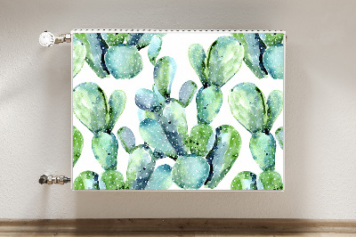 Magnetic radiator mat Green cacti