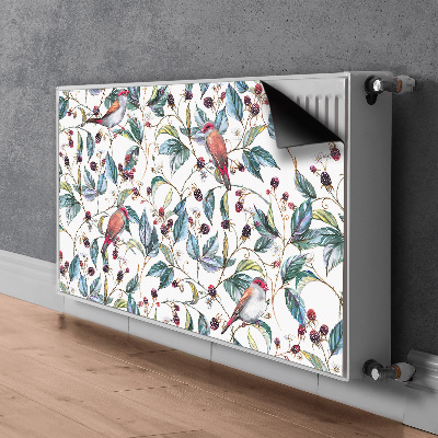 Magnetic radiator mat Birds in raspberries