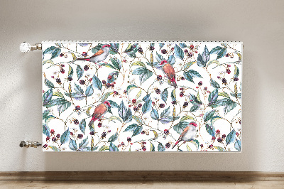 Magnetic radiator mat Birds in raspberries