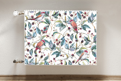 Magnetic radiator mat Birds in raspberries