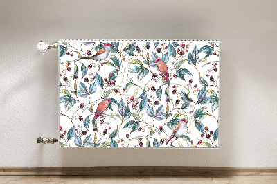 Magnetic radiator mat Birds in raspberries