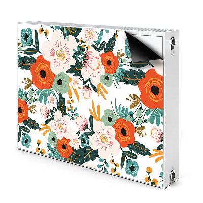 Decorative radiator cover Colorful flowers