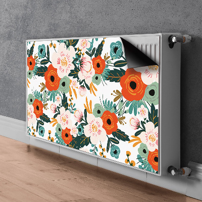 Decorative radiator cover Colorful flowers