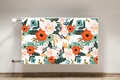 Decorative radiator cover Colorful flowers