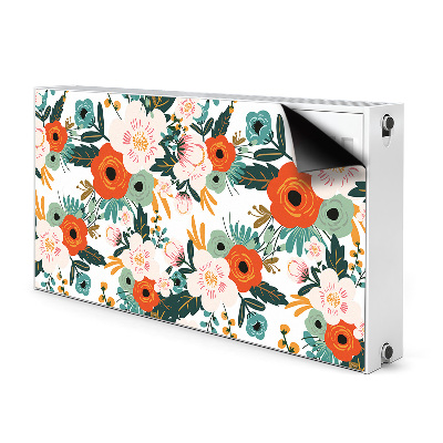 Decorative radiator cover Colorful flowers