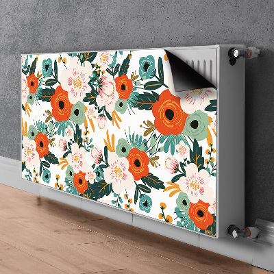 Decorative radiator cover Colorful flowers