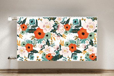 Decorative radiator cover Colorful flowers