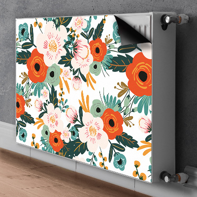 Decorative radiator cover Colorful flowers