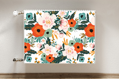 Decorative radiator cover Colorful flowers