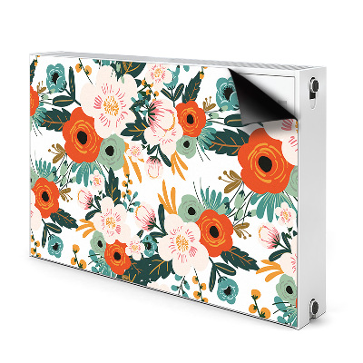 Decorative radiator cover Colorful flowers