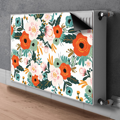 Decorative radiator cover Colorful flowers