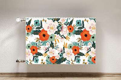 Decorative radiator cover Colorful flowers