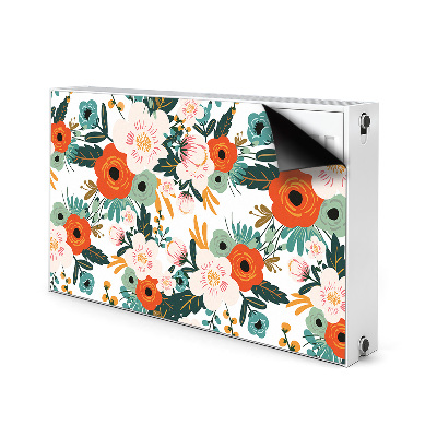 Decorative radiator cover Colorful flowers