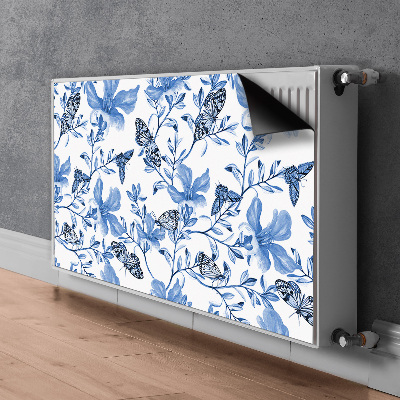 Radiator cover Blue flowers