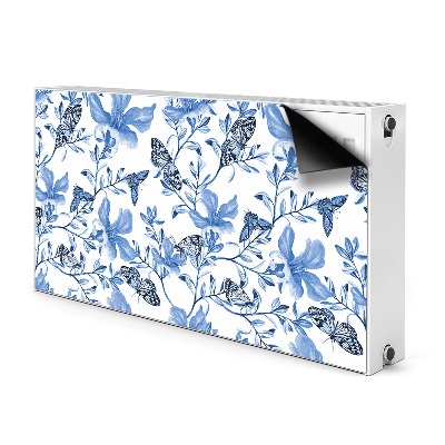 Radiator cover Blue flowers