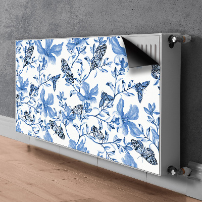 Radiator cover Blue flowers