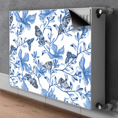 Radiator cover Blue flowers