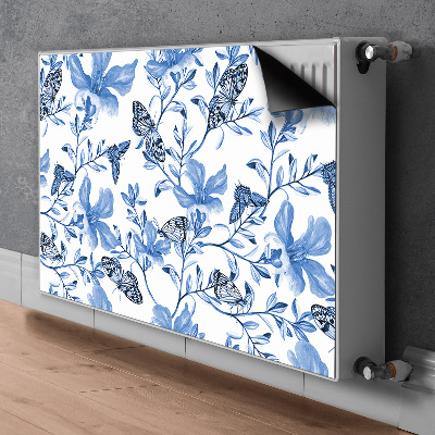 Radiator cover Blue flowers