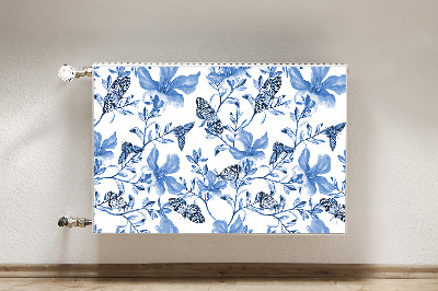 Radiator cover Blue flowers