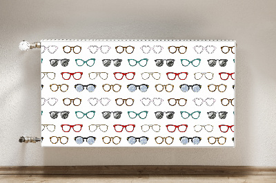 Magnetic radiator mat Retro glasses