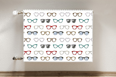 Magnetic radiator mat Retro glasses