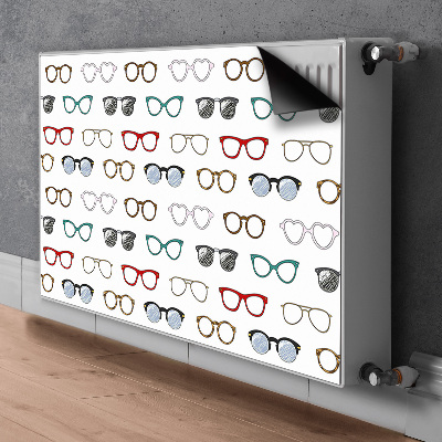 Magnetic radiator mat Retro glasses