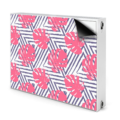 Magnetic radiator mat Pink leaves