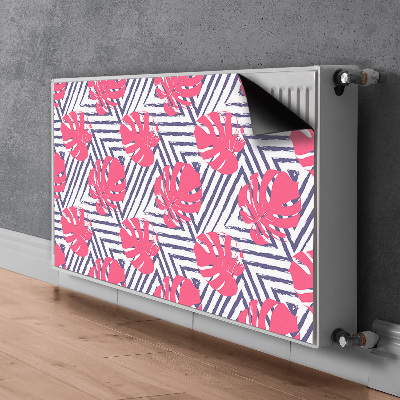 Magnetic radiator mat Pink leaves