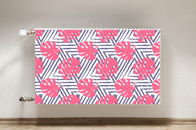 Magnetic radiator mat Pink leaves