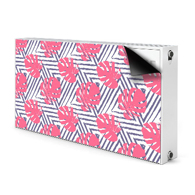 Magnetic radiator mat Pink leaves