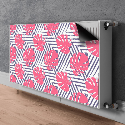 Magnetic radiator mat Pink leaves