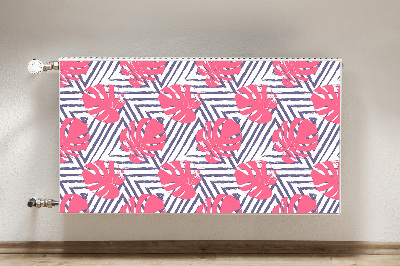 Magnetic radiator mat Pink leaves