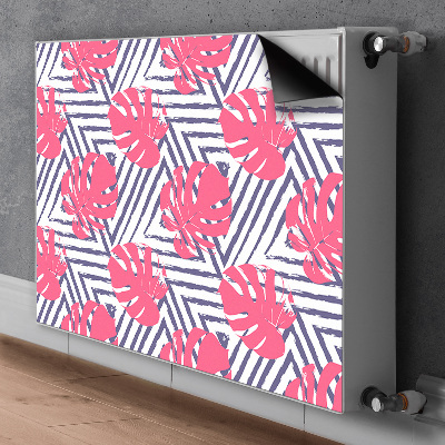 Magnetic radiator mat Pink leaves