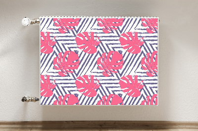 Magnetic radiator mat Pink leaves