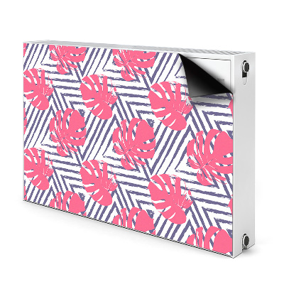 Magnetic radiator mat Pink leaves