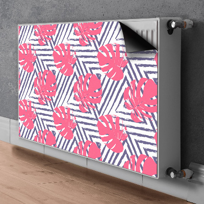 Magnetic radiator mat Pink leaves