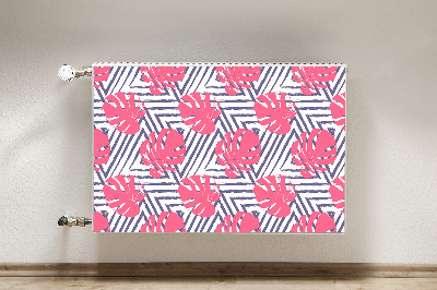 Magnetic radiator mat Pink leaves