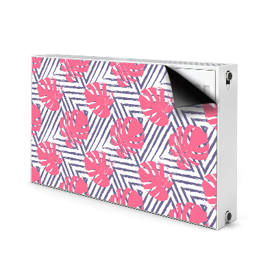 Magnetic radiator mat Pink leaves