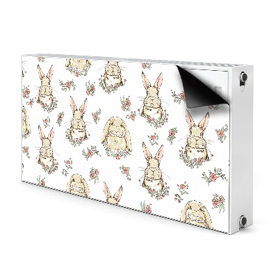 Decorative radiator cover Light brown rabbits