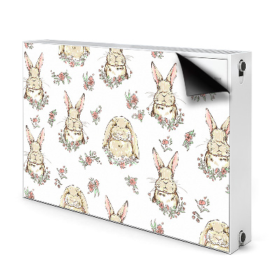 Decorative radiator cover Light brown rabbits