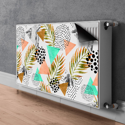 Decorative radiator cover Dots and leaves