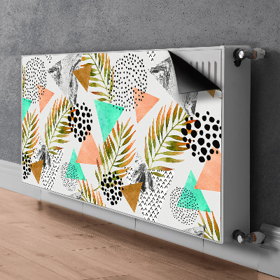 Decorative radiator cover Dots and leaves