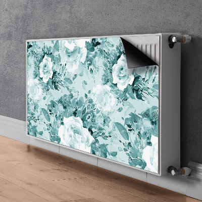 Printed radiator mat Blue flowers