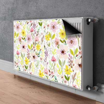 Decorative radiator cover Colorful flowers