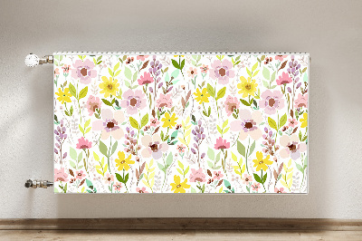 Decorative radiator cover Colorful flowers