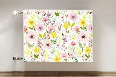 Decorative radiator cover Colorful flowers