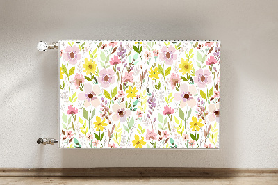 Decorative radiator cover Colorful flowers