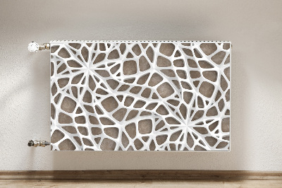 Magnetic radiator mat White mesh pattern