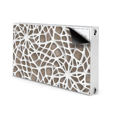 Magnetic radiator mat White mesh pattern