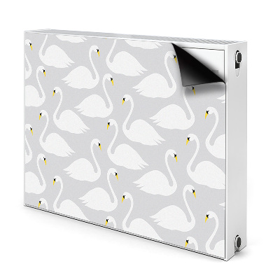 Magnetic radiator cover White swans